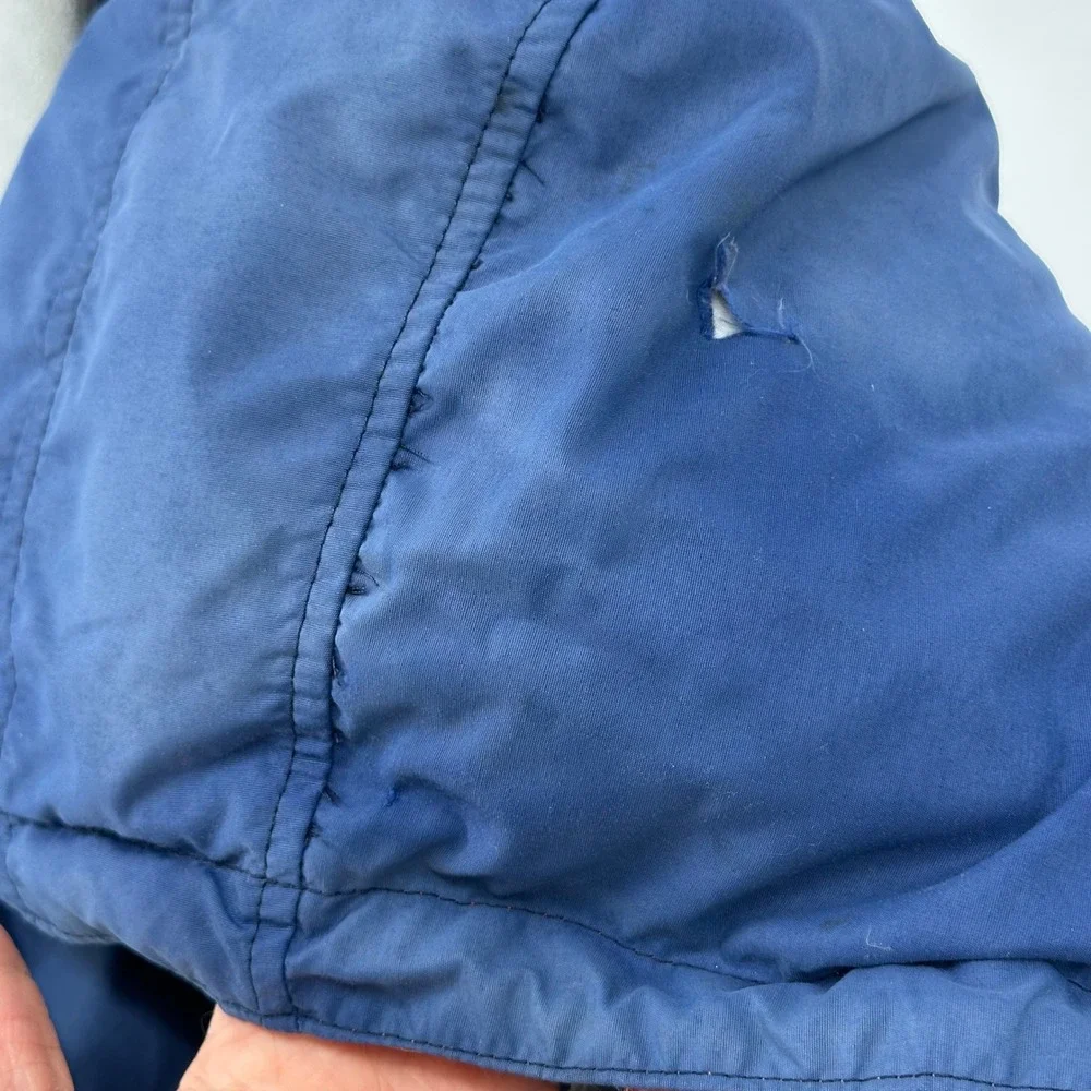 Vintage Sportcaster Goose Down Men Puffer Jacket Western Orange Yoke Blue S READ